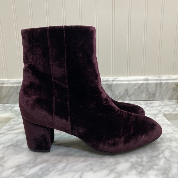 Earth Sparta Velvet Ankle Boots in Deep Burgundy size 9 Fall Feminine Romantic - Picture 3 of 13